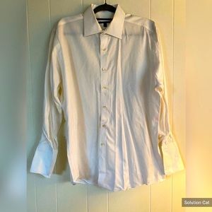 Mens White Cotton Button Down Shirt 16.5 32/33. BCBG